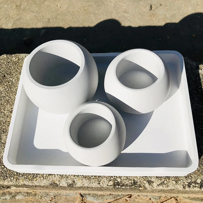 Силиконовая форма для бетонных цветов большого размера сферических цементных