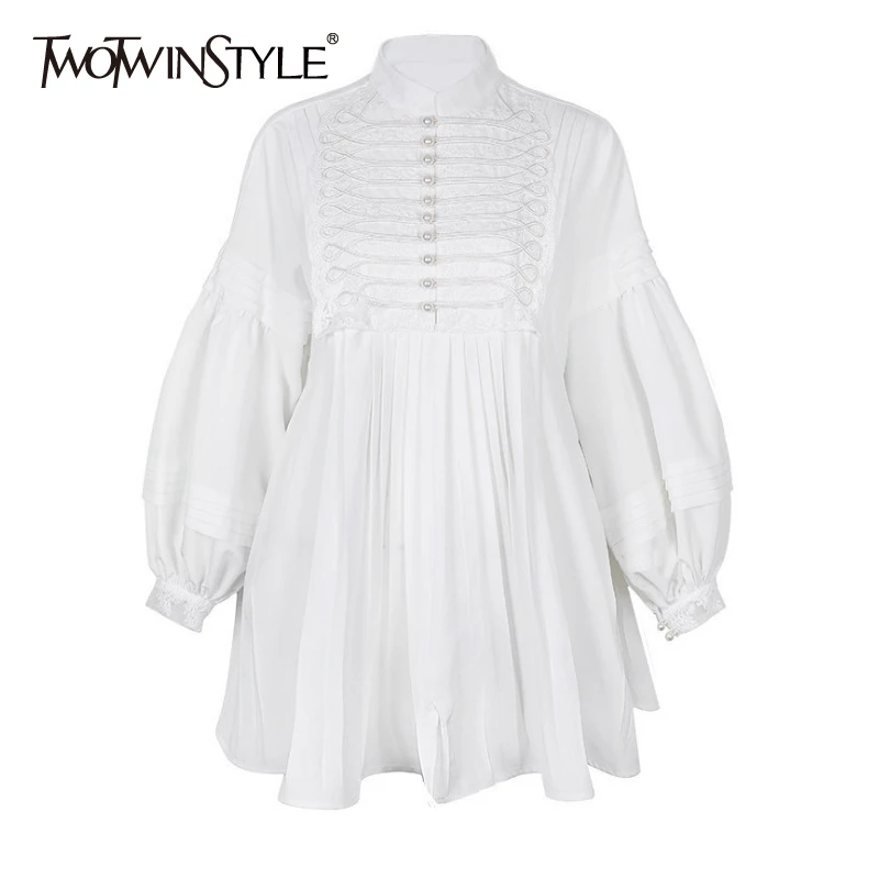 Женское кружевное платье TWOTWINSTYLE винтажное с вышивкой и длинным рукавом вечерние