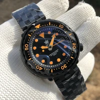 steeldive watch classic black stainless steel band sd1975xp nh35 300m waterproof luminous dive watch mens