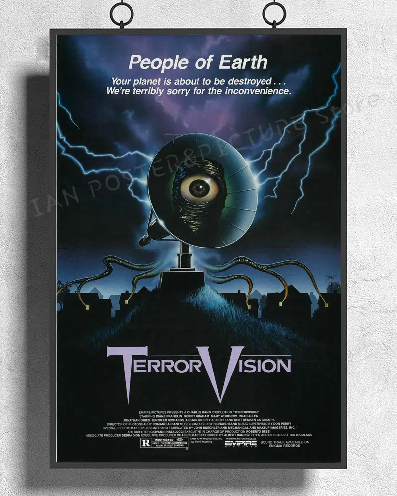 NJ642 ужас видение фильм террор VHS большая коробка Редкие настенные стикеры