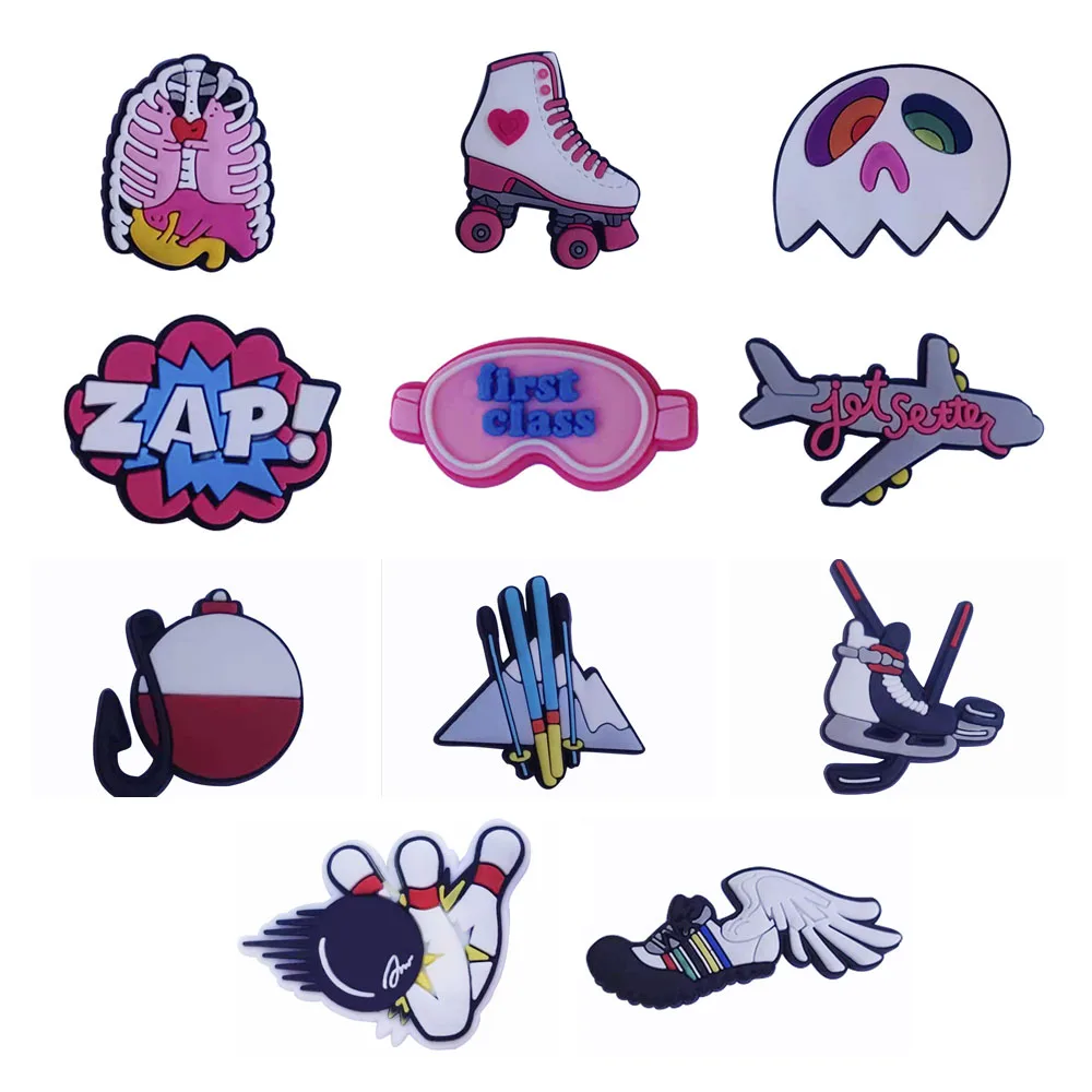 

11PCS PVC Cartoon Sport Fridge Magnetic Sticker Jet Zap Skates Goggles First Class Bowling Ski Skating Refrigerator Magnets Toy