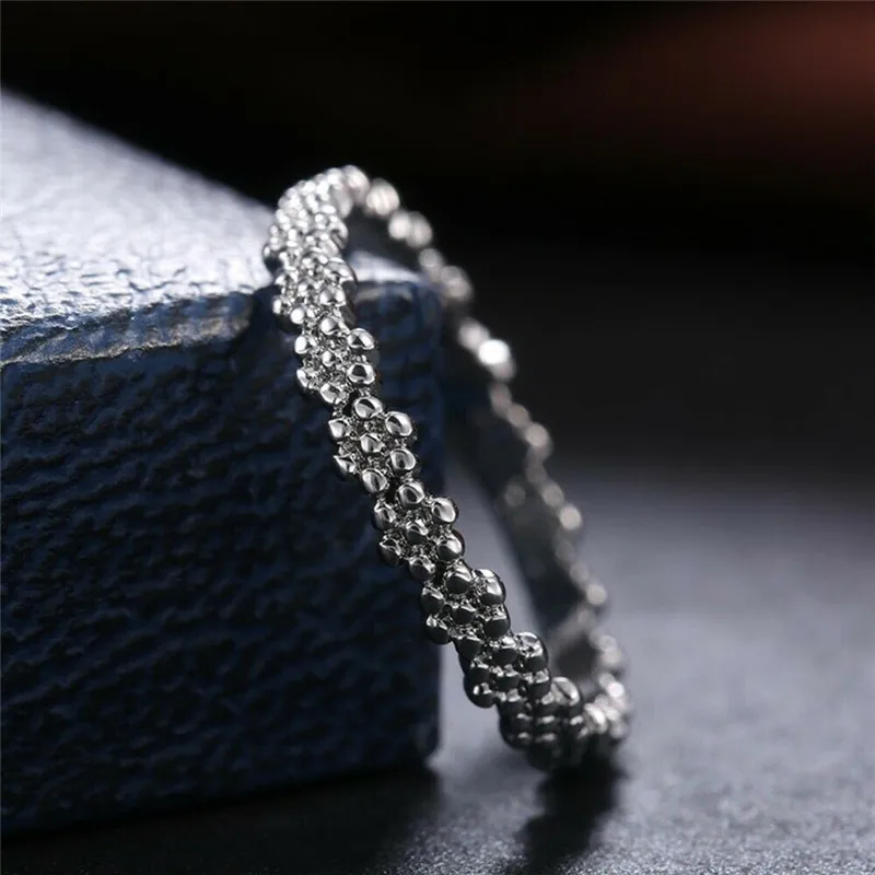 

Rings Size 6-10 Women Wedding Elegant Fashion Silver Color Rings