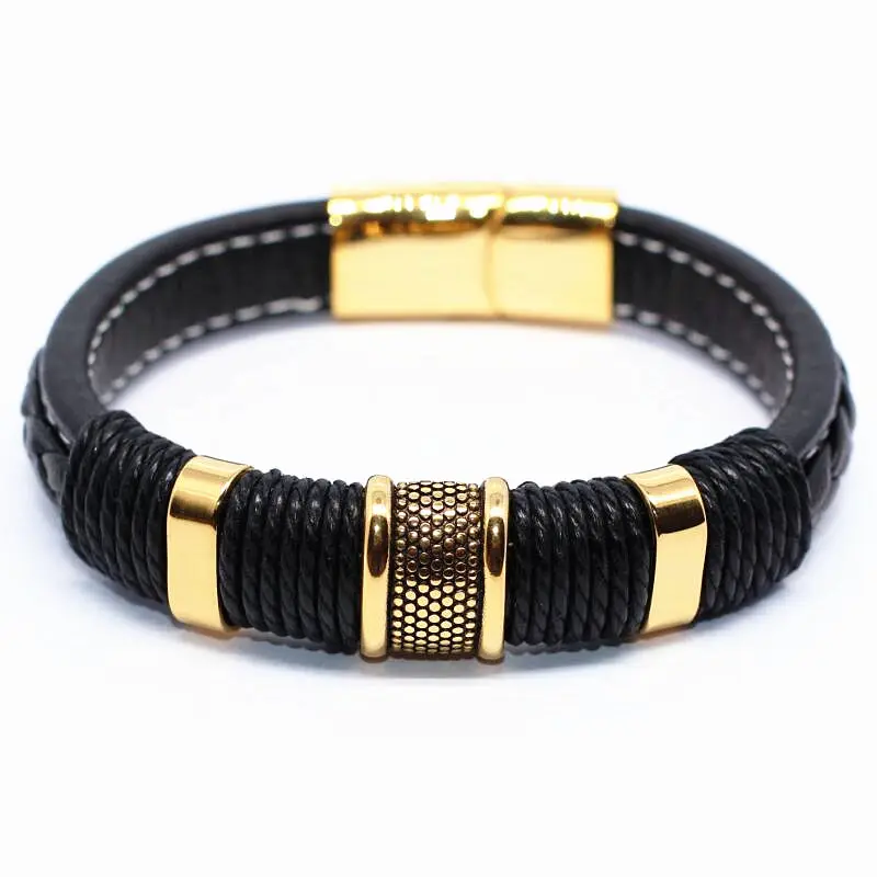 LOOKER Handmade Genuine Leather Weaved Man Bracelets Casual/Sporty Cool Men Jewelry De Couro Pulseiras Masculinos | Украшения и