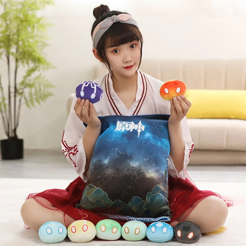Genshin-almohada Klee de la bomba Dodoco, mu&ntilde;eco de peluche de limo, juego de coj&iacute;n Genshin Impact, accesorios de Cosplay, regalo del D&iacute;a de San Valent&iacute;n, 30cm-5