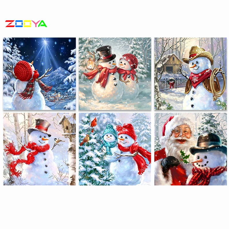 

ZOOYA DIY Diamond Embroidery Painting Full Drill Square Santa Claus Diamond Rhinestone Picture Mosaic Christmas DecorationA60032