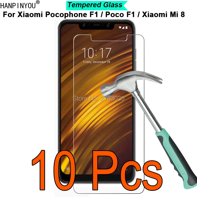 

10 шт./лот для Xiaomi Pocophone Poco F1/Mi 8 9H твердость 2.5D ультратонкая закаленная Защитная стеклянная пленка для экрана