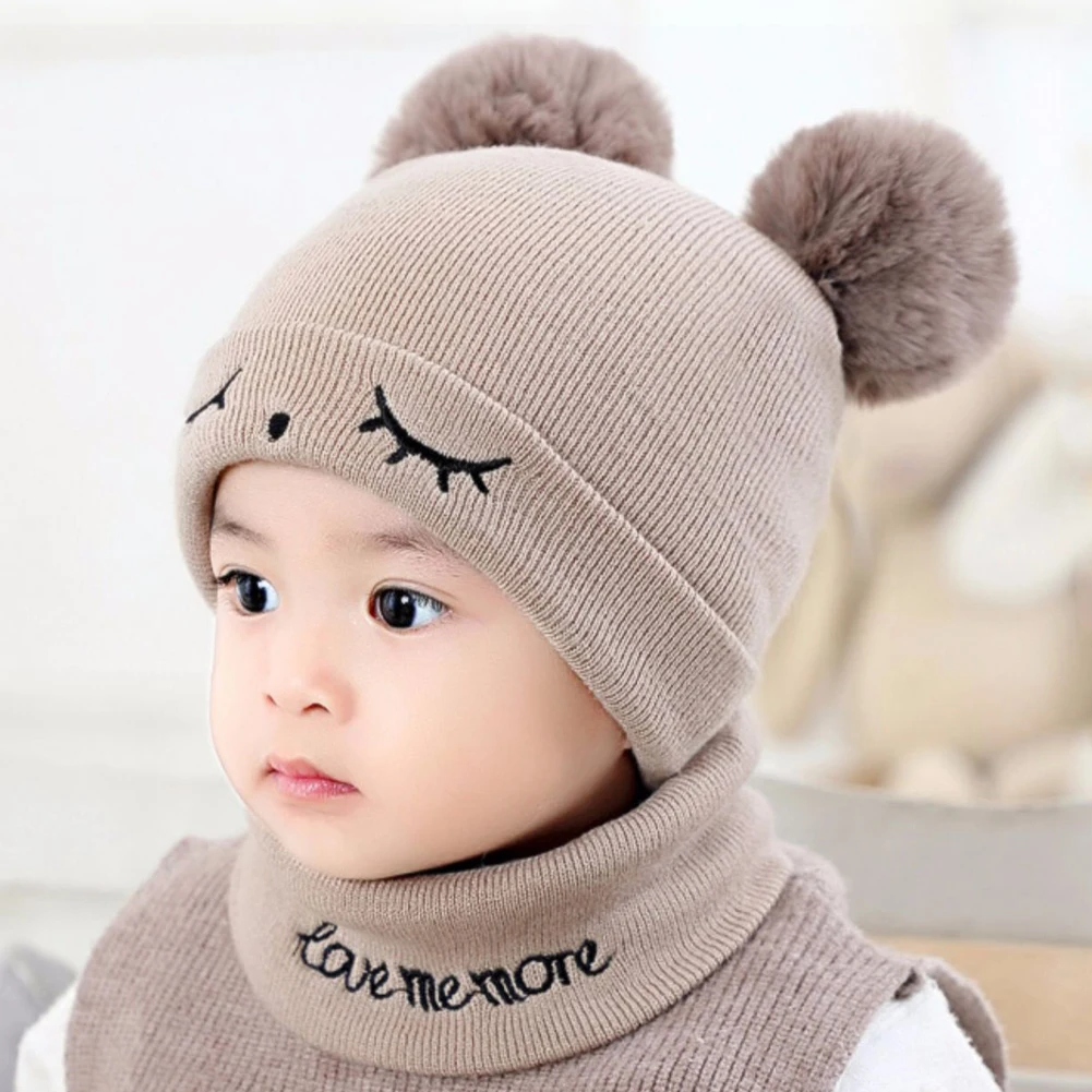 

Cartoon Baby Hats Cute Winter Warm Thicken Knitted Cap Beanie for Boy Girls Skin Friendly Warm Thicken Knitted Leisure Cute Cap