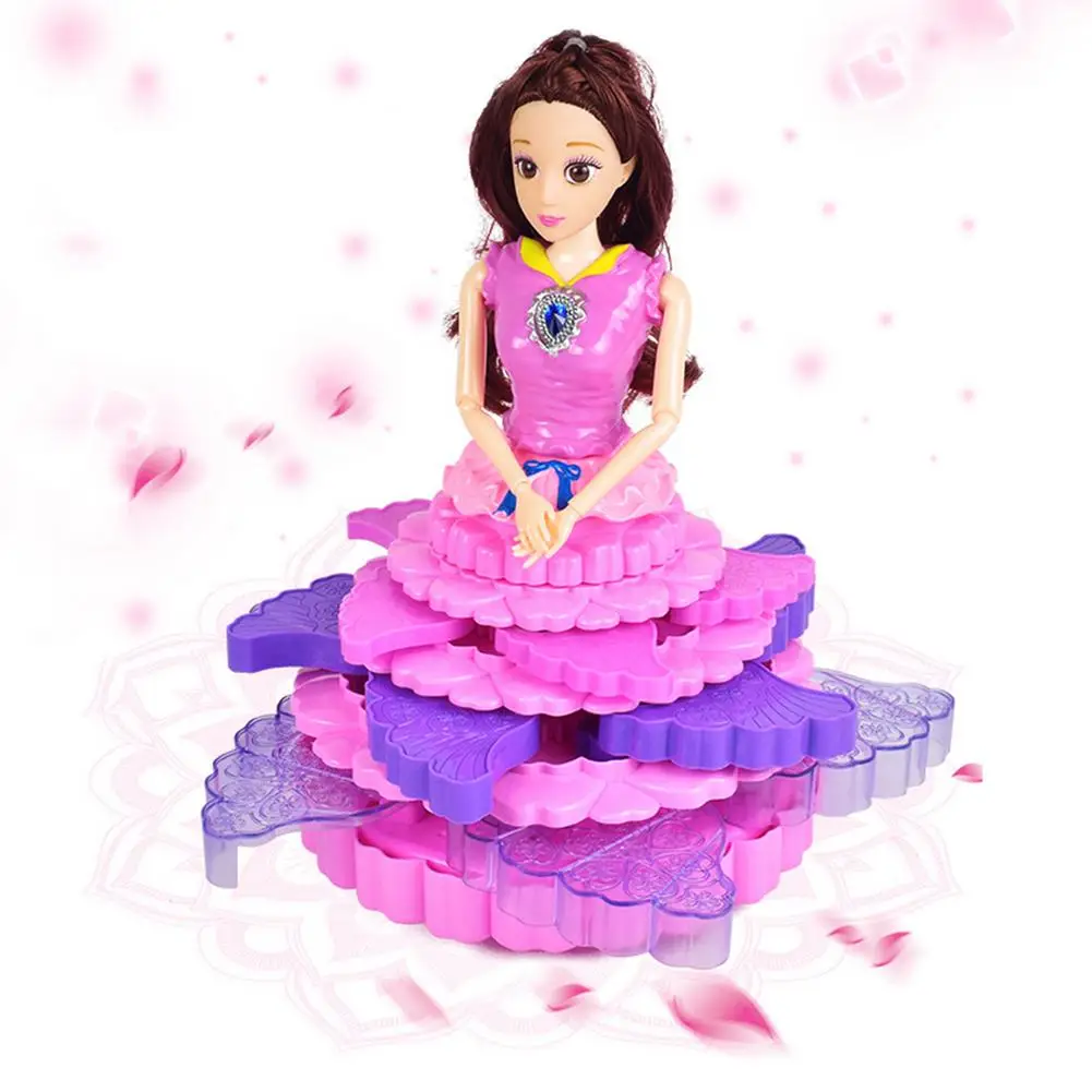 

Princess Electric Dancing Light Music Rotating Doll Toys Action Figure Light Music Model Dolls Kid Girls New Year Gift