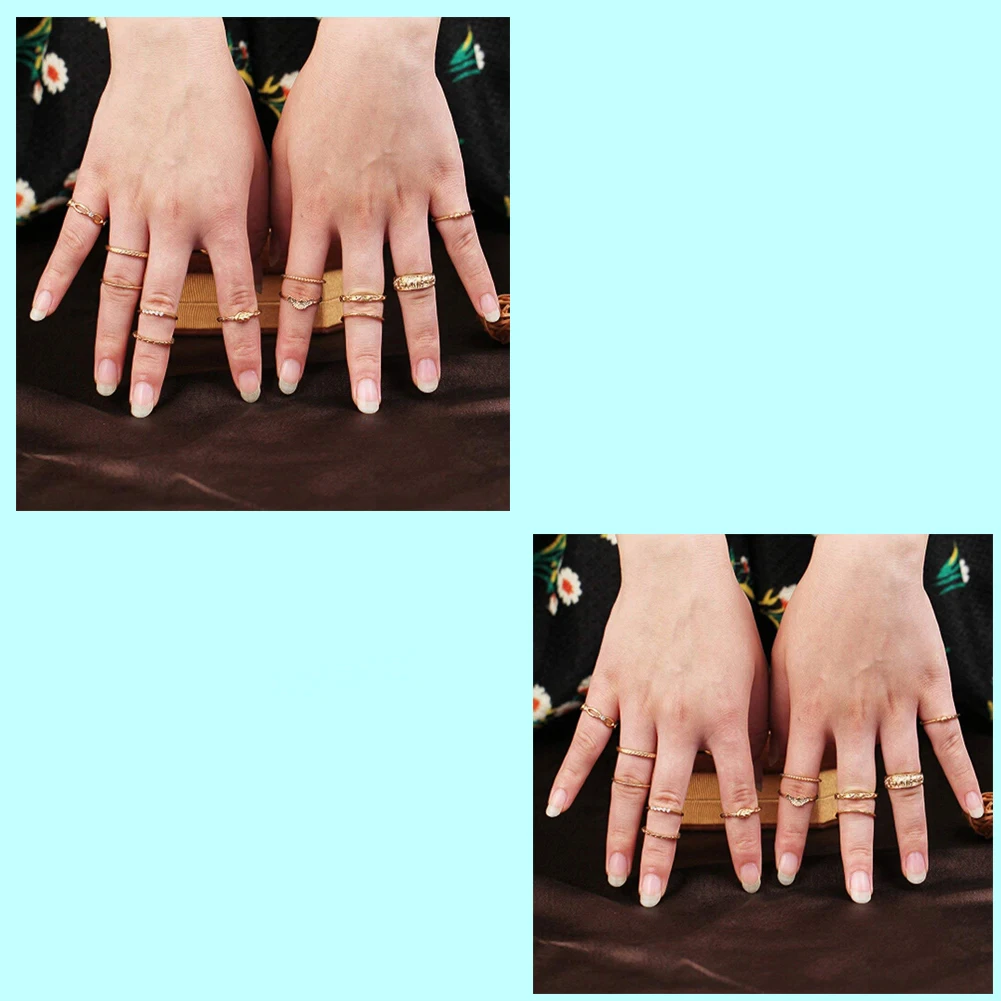 Набор женских колец 12 шт. Европейский Винтажный набор кольца на концах пальцев