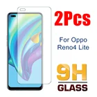 Закаленное стекло для Oppo Reno4 Lite, F, Z, 5G, 9H, Защитная пленка для переднего стекла, пленка на Reno 4, 4 Lite, 4F, 4Z, 5G, 2 шт.