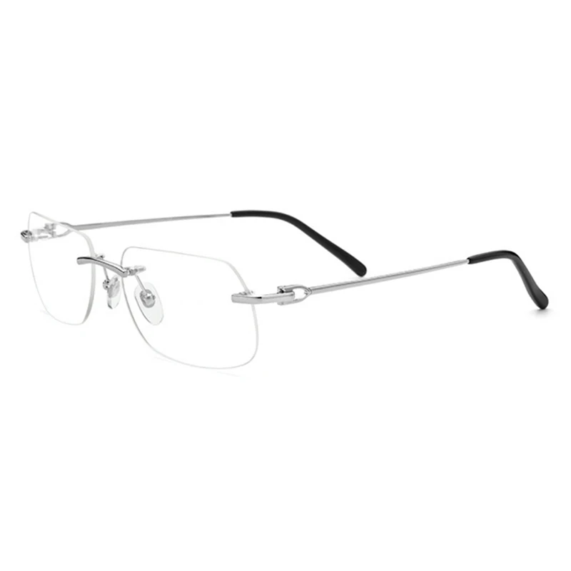 Belight Optical Men Classical Business Rimless Square Shape Design Glass Prescription Eyeglasses Spectacle Frame Eyewear 50253