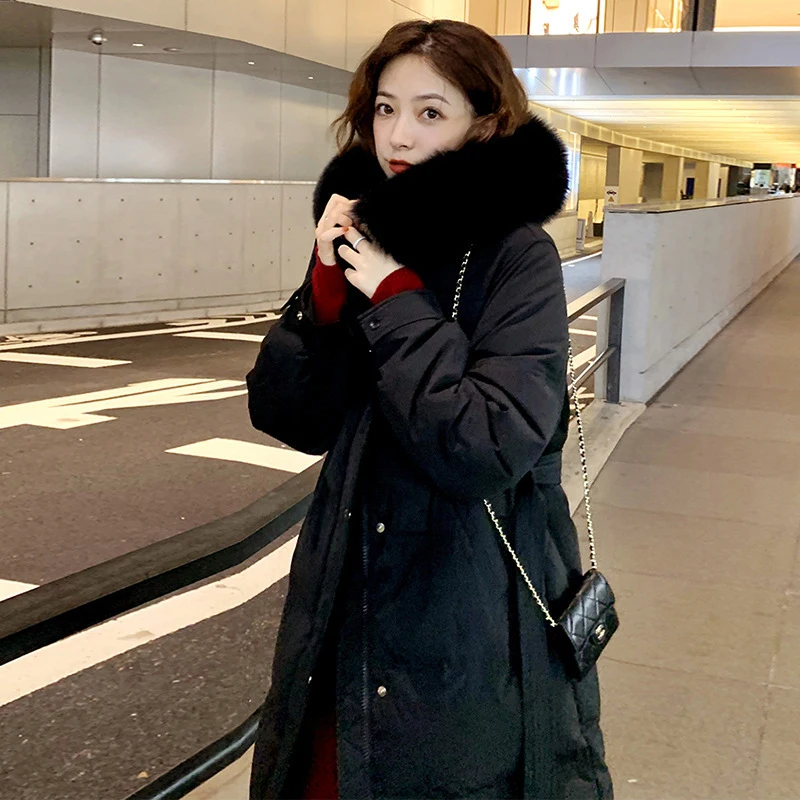 Cotton Parkas Women Fur Collar Loose High Quality Coats 2022 Winter Korean Fashion Elegant Thicken Warm Outwear Female CX2412 enlarge