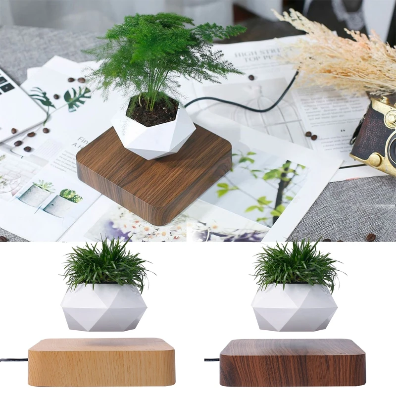 

Levitating Air Bonsai Pot Rotation Flower Pot Planters Magnetic Suspension Decor