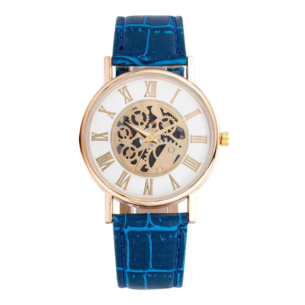 

Watch Men Business Mens Hollow Leather Band Watches Sports Analog Quartz Wrist Watch relogio masculino Watch M 12