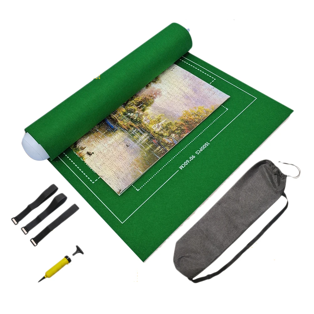 

New Portable Mat Jigsaw Roll Felt Mat Playmat Puzzles Blanket For Up To 1500 Pieces Puzzles Travel Storage Bag #10