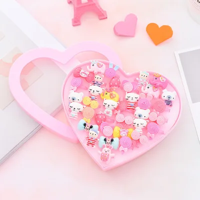 Animal Ring 20 шт./лот, Детские кольца, милые животные, единорог, лошадь, Открытое кольцо для детей, для девочек, регулируемый, акриловый, вечерние ювелирные изделия, подарок - Цвет основного камня: Animal Ring