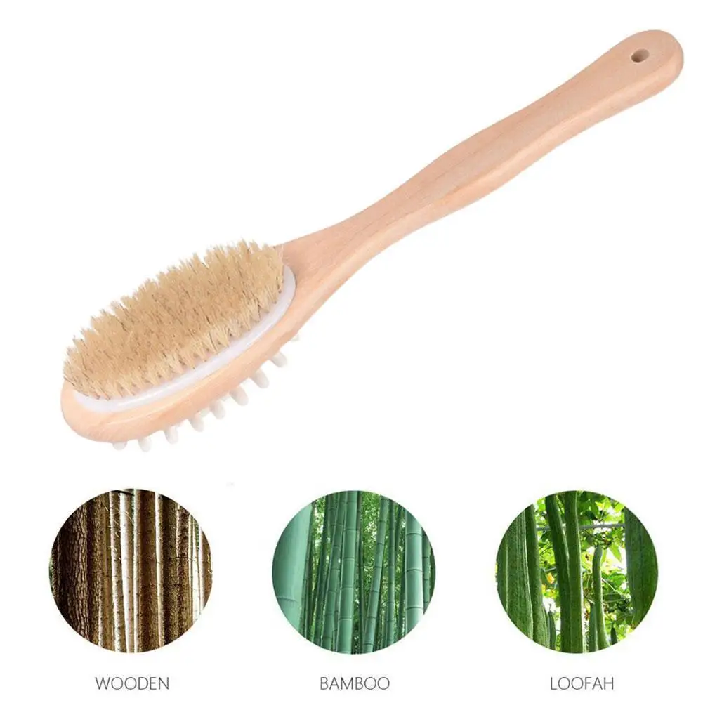 Чистящая Щетка для ванны бамбуковая щетка тела скруббера пола с естественной