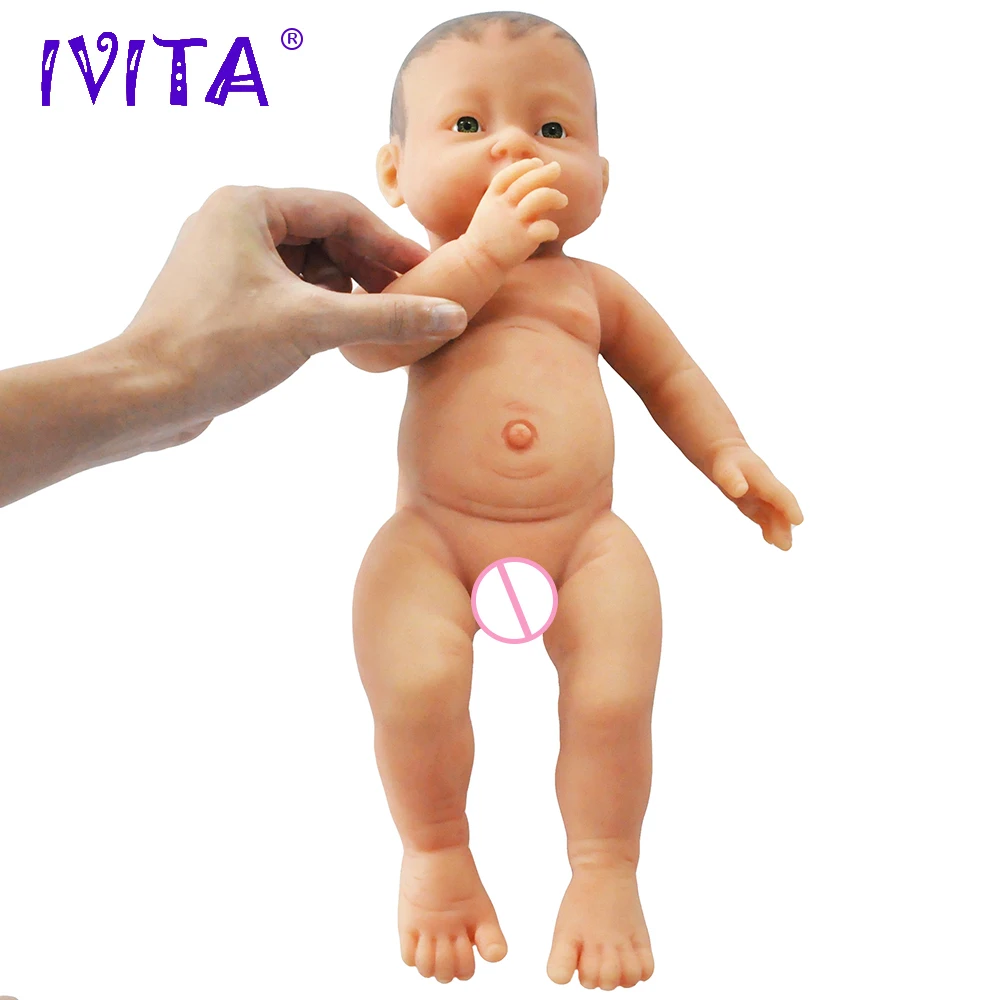 IVITA WG1503H, 41 см, 2000 г, полностью силиконовая кукла для новорожденной девочки с нарисованными волосами, Реалистичная, мягкая кожа, куклы для младенцев