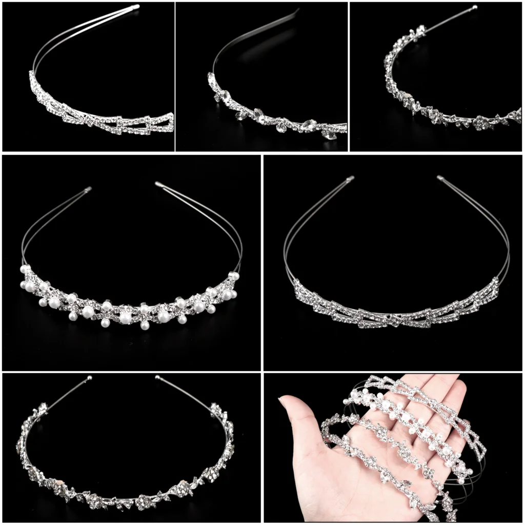 

Повязка на голову свадебная для подружек невесты элегантная Очаровательная Милая модная комбинированная повязка для волос со стразами и ж...