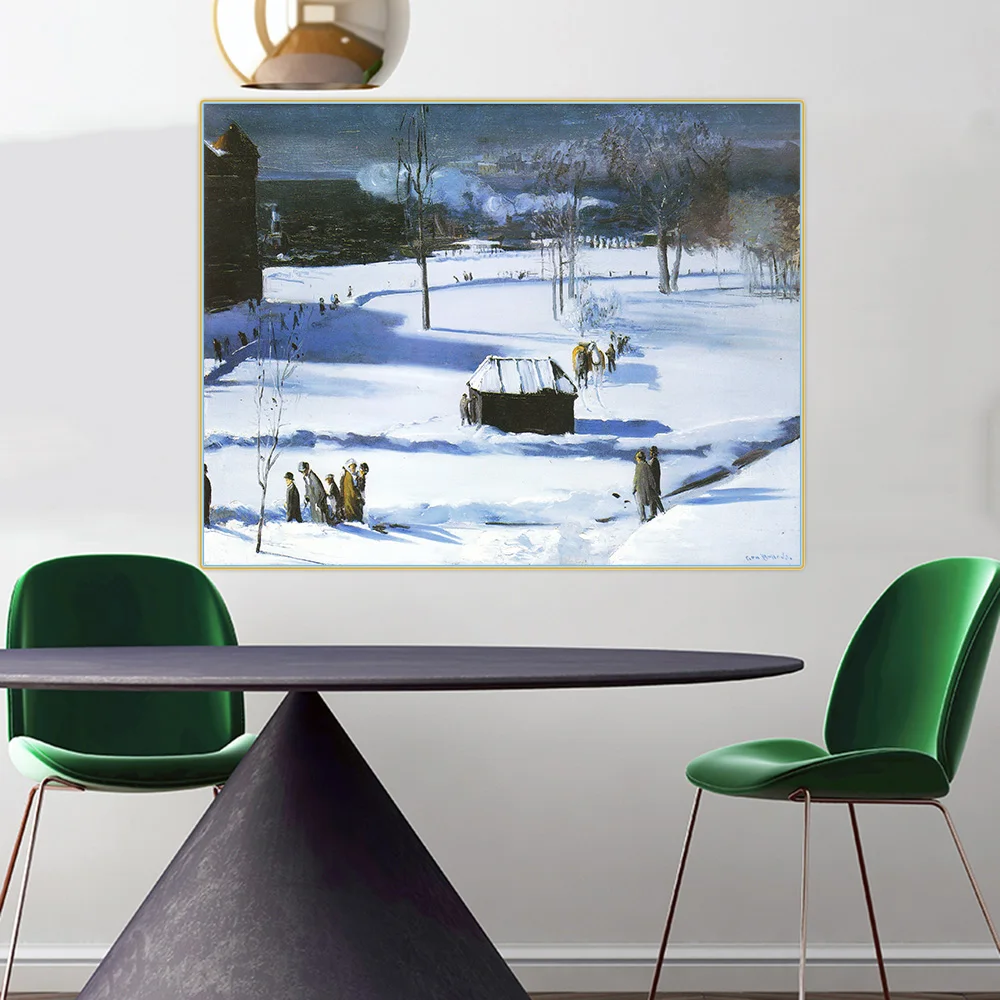 

Citon George Bellows《Blue Snow,The Battery》Canvas Oil Painting Ash Can School Artwork Picture Wall Decor Modern Home Decoration