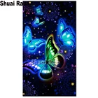 Флуоресцентные бабочки вышивка крестиком 5d ручной работы алмазная живопись полная выкладка Стразы картины Алмазная вышивка