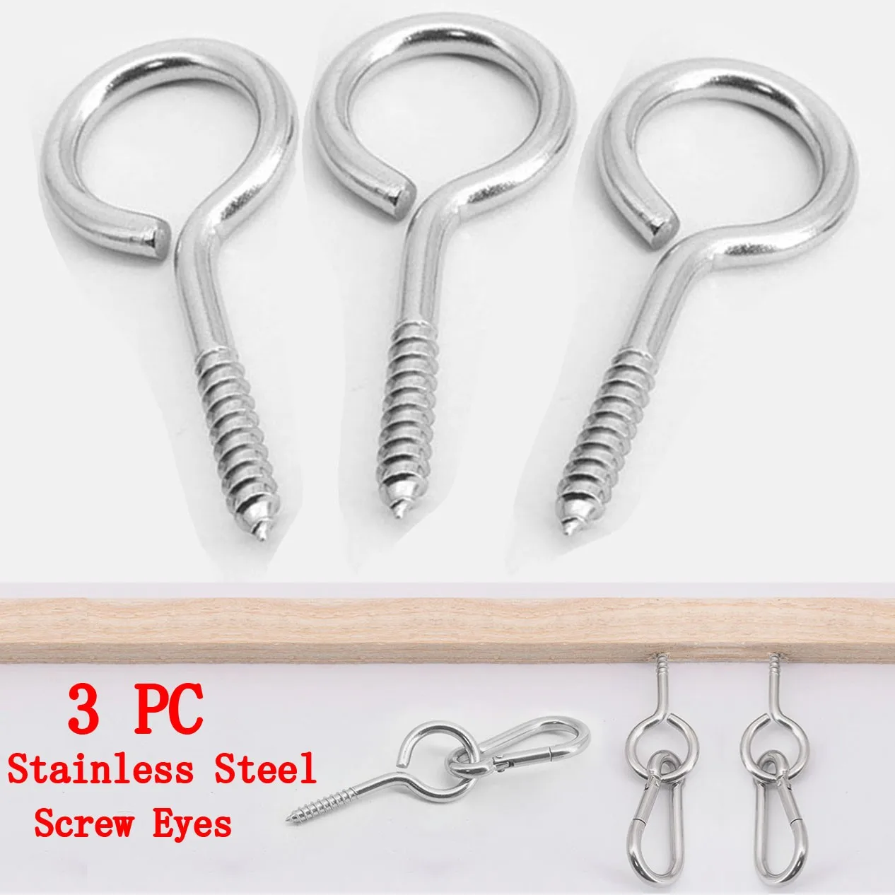 3 шт. Нержавеющая сталь булавки с глазком Eyepins крючки станок и проушины винтовой
