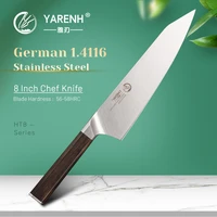 yarenh 8 inch chef knife german 1 4116 stainless steel professional kitchen knives high quality cooking tools with ebony handle