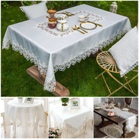 1pc white lace table cloth nice cabinet cover table runner dust proof desk cover home wedding decoration