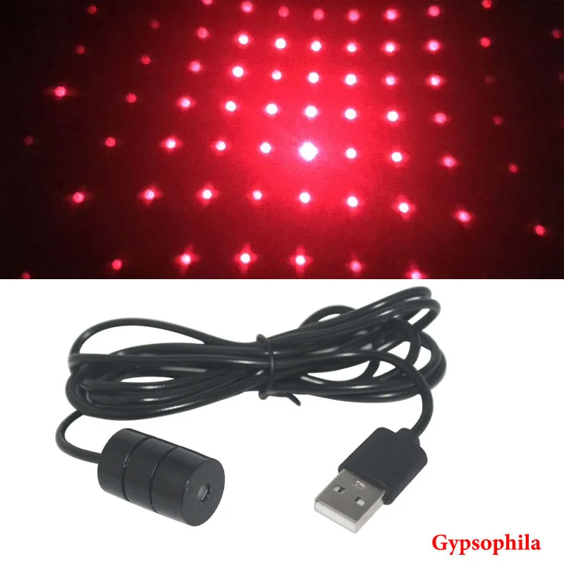 Style B Gypsophila Автомобильный интерьерный светильник, атмосферный светодиодный USB светодиодный светильник на крышу автомобиля, ночной Светильник s, светильник для проектора, интерьерная атмосферная атмосфера Galaxy Lam - Цвет: Style B Gypsophila
