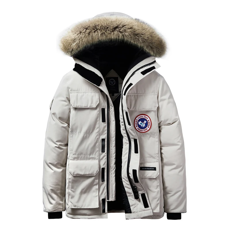 

Winter coat warm hat cotton padded coat outdoor leisure sports windbreaker coat fashion thickened jacket coat men's large