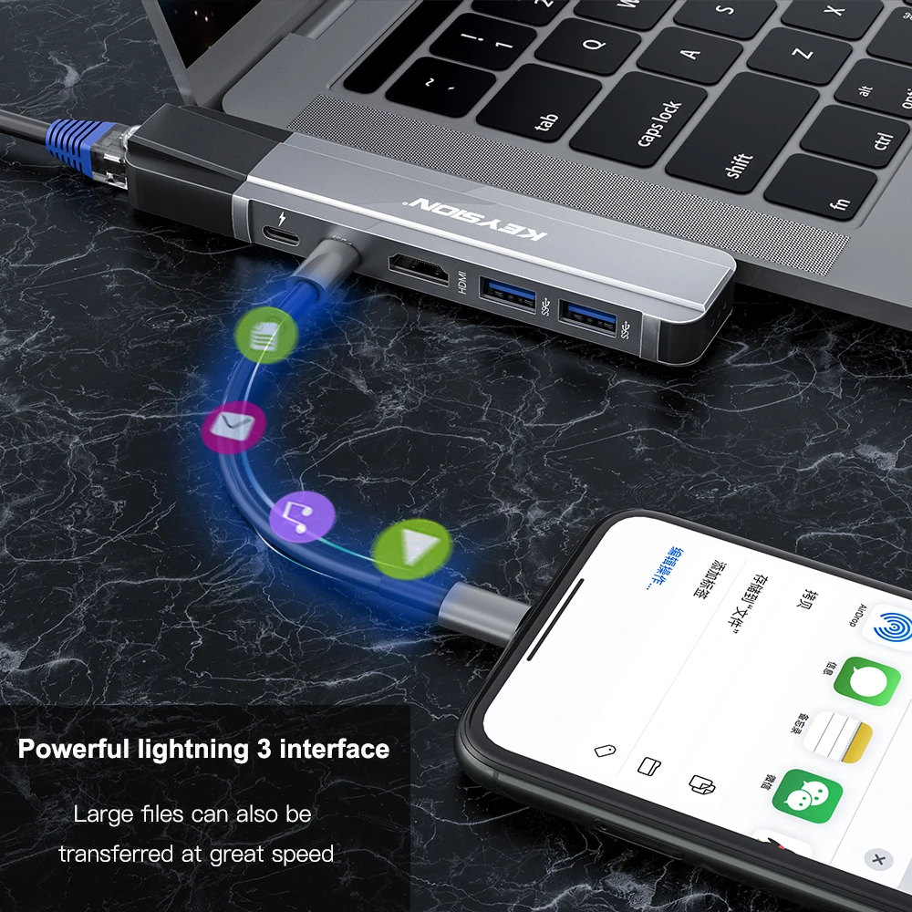 Usb хаб KEYSION C для мульти USB 3 0 HDMI адаптер usb разветвитель док станции MacBook Pro Thunderbolt HUB