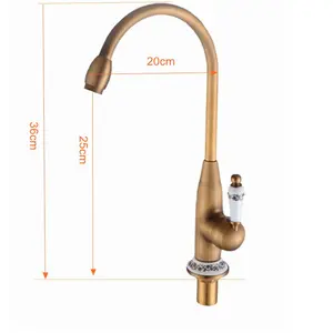 Смесители для кухни Vidric, античный бронзовый кран для кухни, с керамическим краном, для холодной и горячей воды