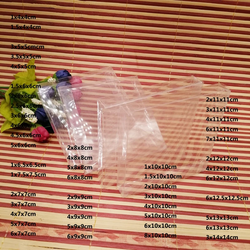 100pcs ABB Clear Transparent Box Bag Pvc Plastic Box Gift Packaging Box For Jewelry Gift Boxes Packaging Display Storage Box Diy