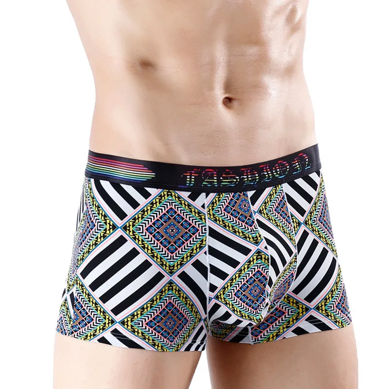 Сексуальное мужское нижнее белье, шелковые боксеры, шорты, Cueca masculina, с принтом, дышащие трусы, ropa interior hombre размера плюс L-3XL - Цвет: 38