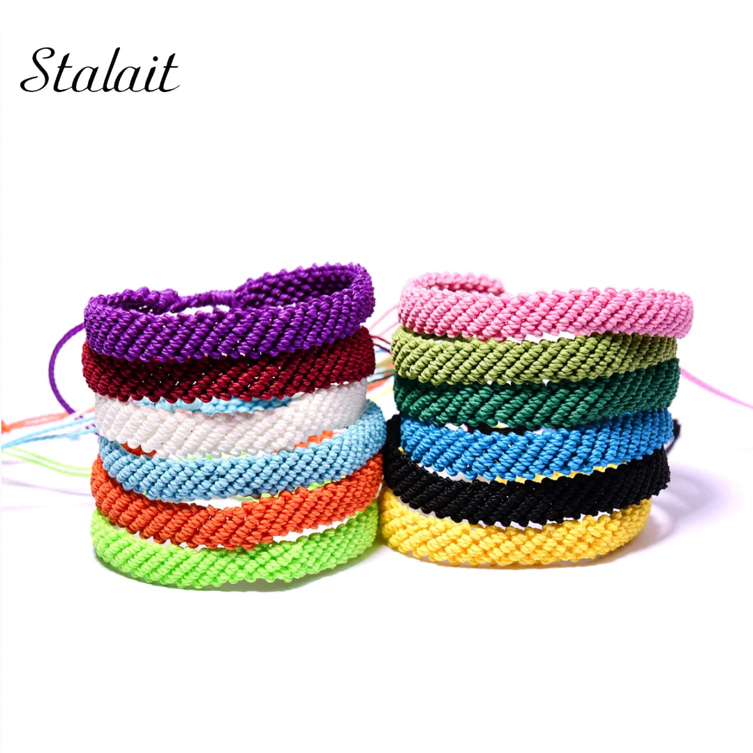 

Bohemia Beach Wide Rope Bracelets For Women Stripe Wax Wire Colorful Zigzag Friendship Bracelet Jewer Handmad Jewelry Hot Sale