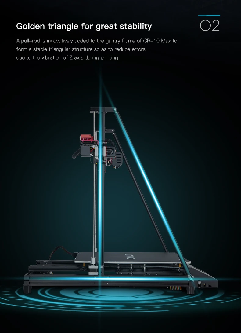 CREALITY 3d принтер CR-10 Макс большой размер, поддержка стержня, двойной PSU& Y оси ремень, сломанной нити обнаружения, BL Сенсорный датчик и сенсорный ЖК-дисплей