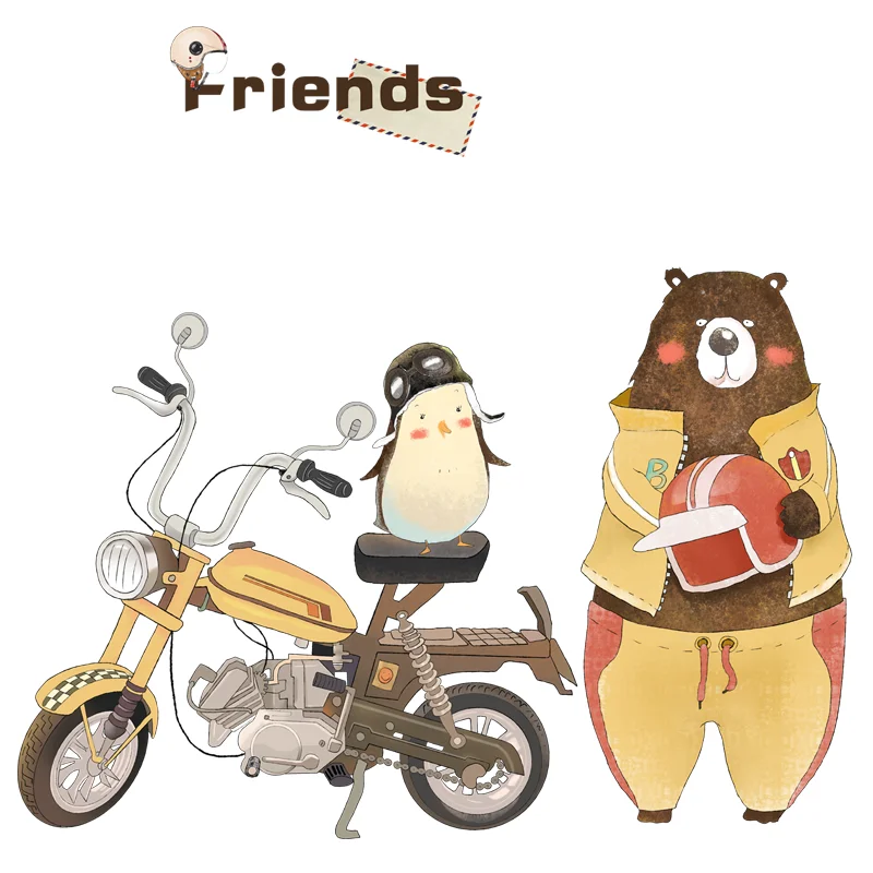 

Creative Wall Stickers Bedroom Cartoon Animal Decals Living Room Corridor Porch Self Adhesive Wallpaper Home Decoration