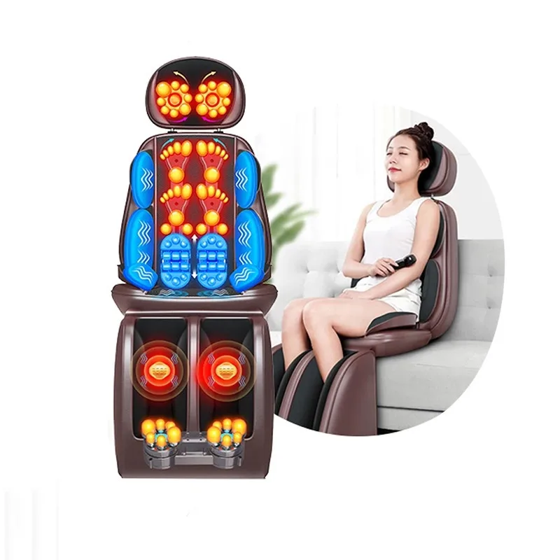 

Syeosye Electric Massage Chair For Cushion Heating Vibrating Body Massager Shoulder Neck Waist Relax LEK 918L