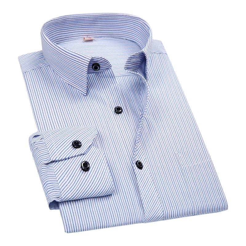 DAVYDAISY Мужская Рубашка Бизнес Повседневная С Длинными Рукавами Тонкие Рубашки