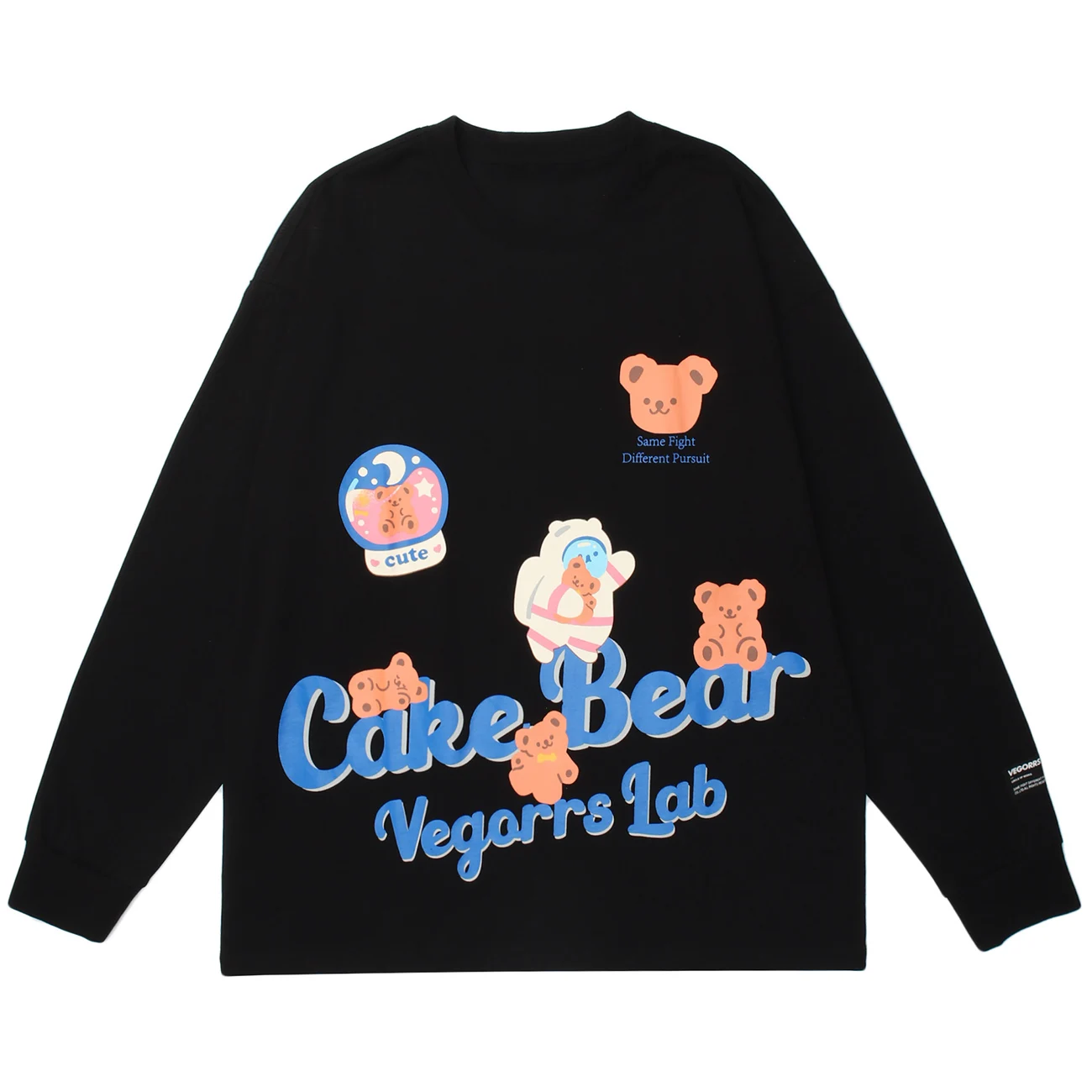 

Гибкая уличная одежда в стиле Харадзюку, свободный хлопковый Повседневный пуловер с рисунком астронавта, медведя, в стиле хип-хоп