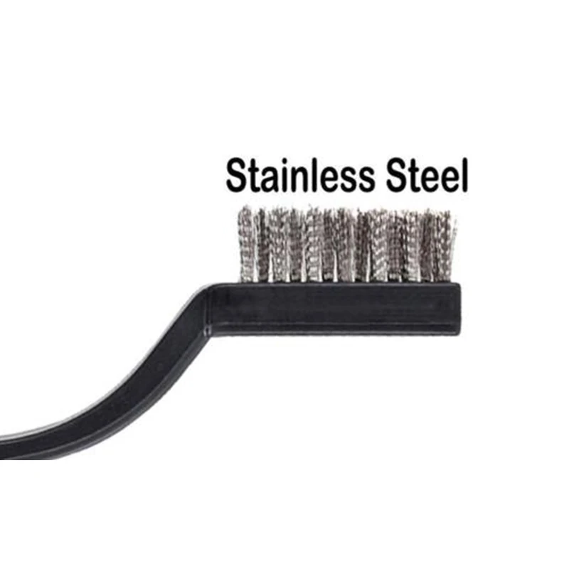 Mini Wire Brushes Stainless Steel DIY Paint Remover Black 12pcs Supplies