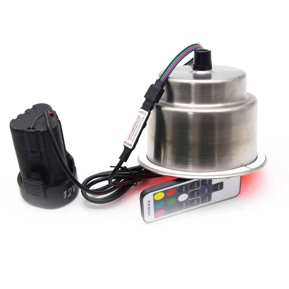 

4pcs New LED Light Drink Holder Blue 7 color LED light Recessed Stainless Steel Cup Drink Holder Cup Shape For Car Marine Boat