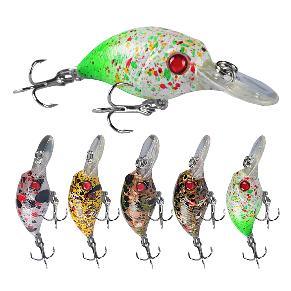 

5pcs/set Micros 3g 4.5cm Rock Fat Crank Fishing Lures Artificial Fake Bait for Horsemouth Bass Spot Bait Wobbler Fishing Tackle