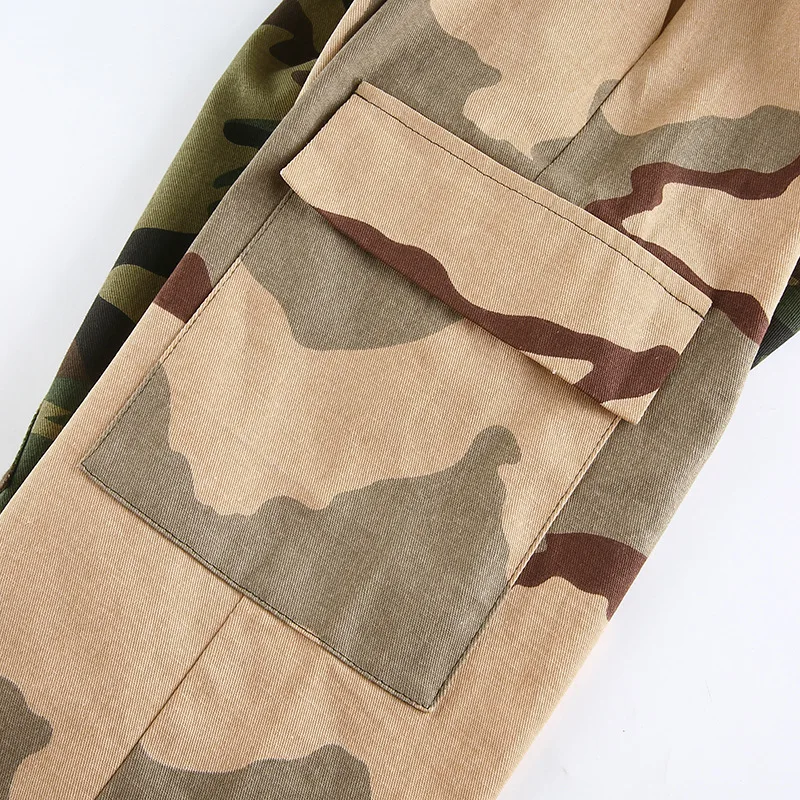 

Women's Trousers Desert Camouflage Color Matching Street Overalls Cargo Pants Female ArmyGreen Khaki Camouflage Chic Pantalon