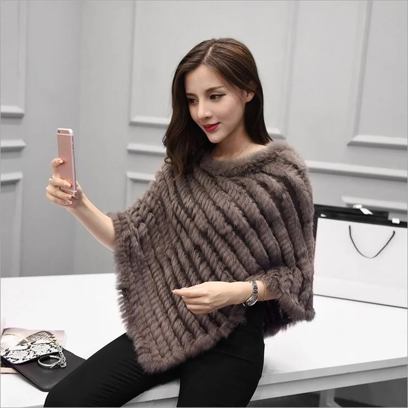 Розничная продажа осенне-зимние женские вязаные пончо из натурального