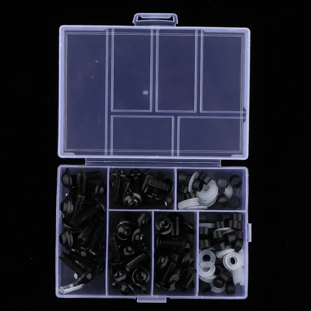 

158Pcs Unviersal Motorcycle Complete Fairing Bolt Kit Fastener Clips Screws Strength and Durability Plastic Pillar