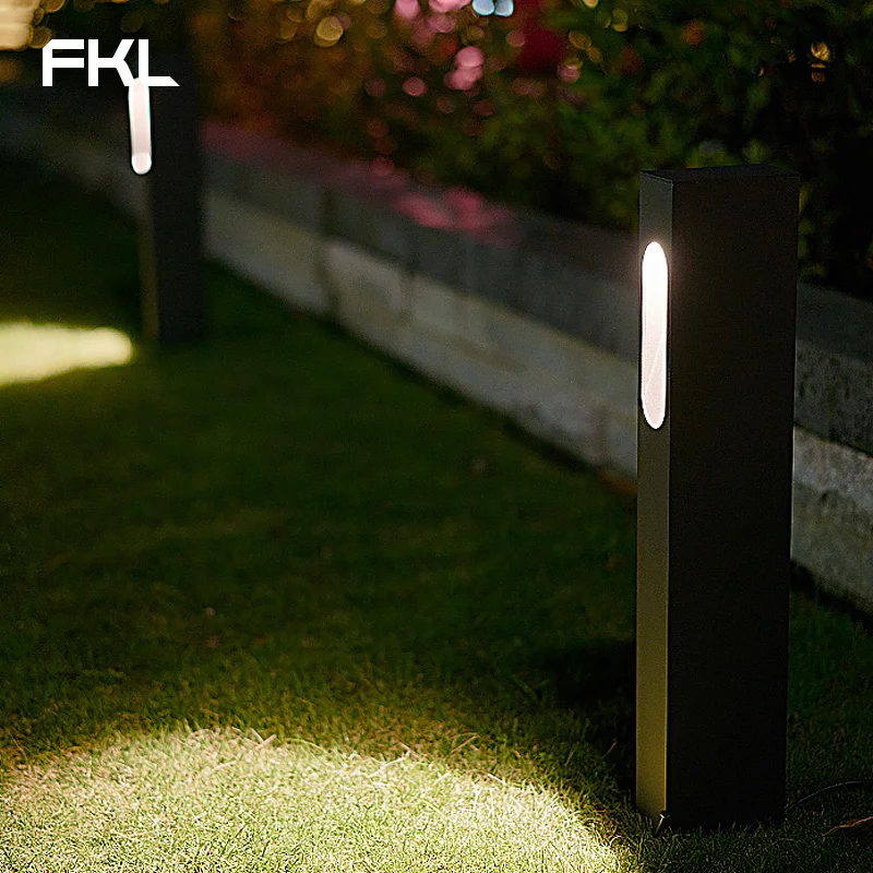 FKL простой современный сад во дворе колонна лампа уличный фонарь наружный пейзаж