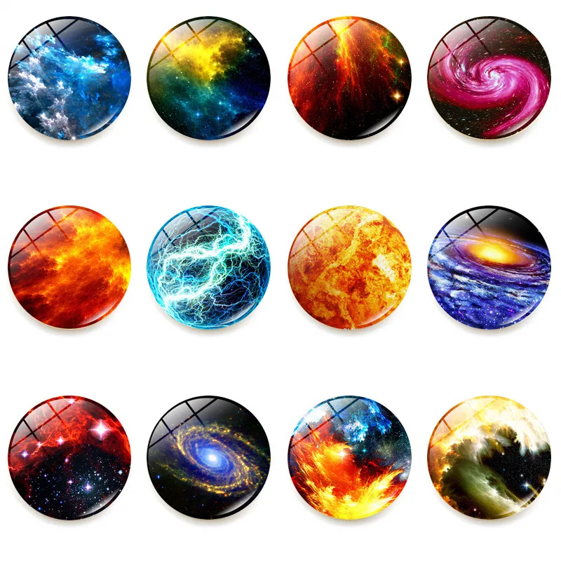 

5pcs Twelve Planets Fridge Magnet Full Moon Earth Solar System Planet Universe Galaxy Nebula Star Refrigerator Magnets Home Deco