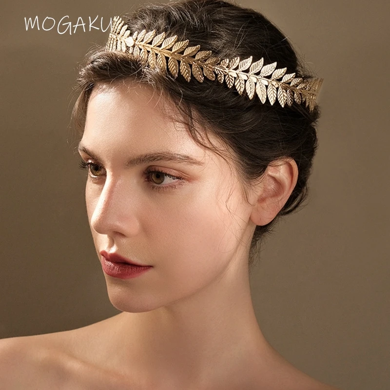 

MOGAKU Bohemia Hairband Round Headbands Classic Baroque Retro Gold Color Tiaras for Women Bride Crown Party Wedding Hair Jewelry