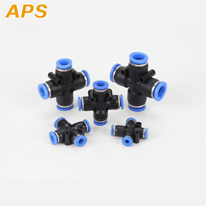 4 пути поперечной формы равный Пневматический 8 мм 10 6 12 OD шланг трубка нажимной в